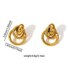 18KG no fading stainless steel circle shape earrings