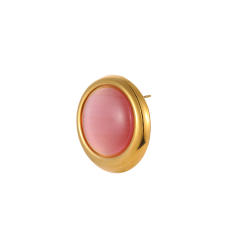 Elegant colorful opal stone statement heart shape oval shape stainless steel earrings rings suit