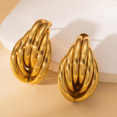 304 Stainless steel geometric line earrings for women big earrings