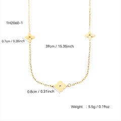 Classic clover dainty easy match stainless steel necklace
