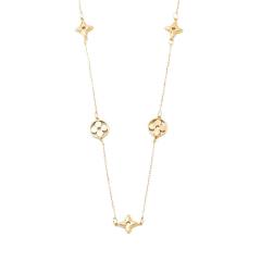 Designer hollow out four leaf flower lucky flower stainless steel necklace