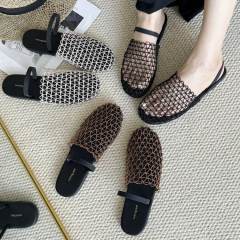 2025 summer new hollow comfortable beach half slippers