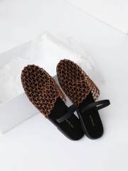 2025 summer new hollow comfortable beach half slippers