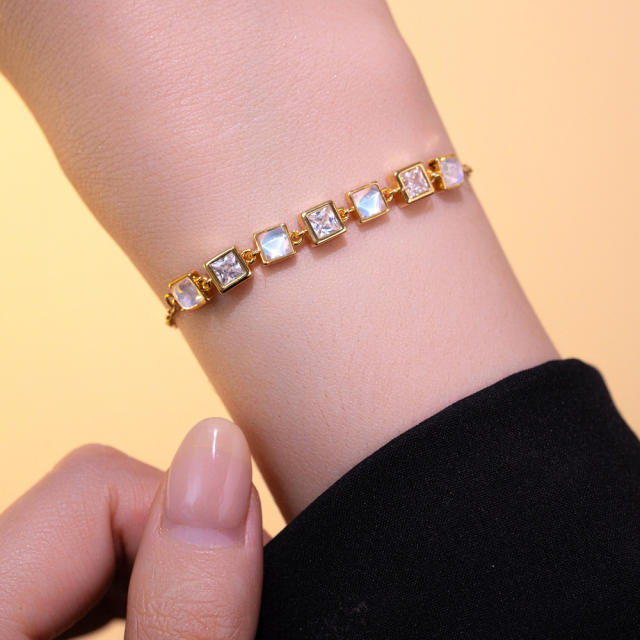 Fashion Square Cat's Eye Zircon Bracelet