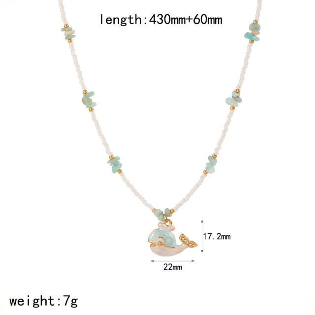 Stainless Steel DIY Pendant Necklace Women's bead chain Ocean Wind Necklace