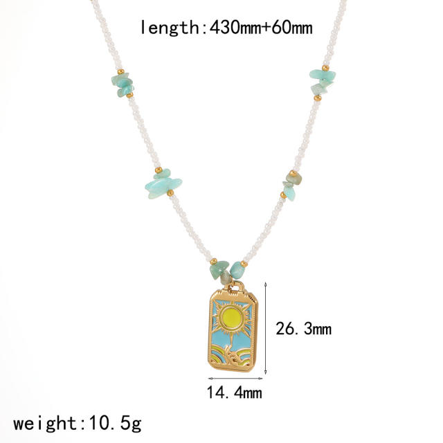 Stainless Steel DIY Pendant Necklace Women's bead chain Ocean Wind Necklace