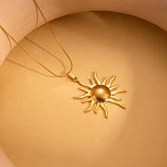 Stainless steel necklace women's fashion Greek totem sun necklace