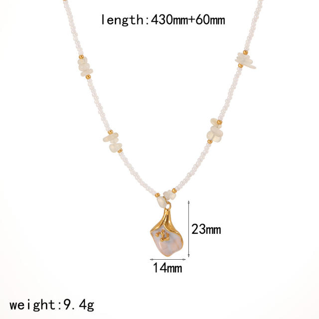 Stainless Steel DIY Pendant Necklace Women's bead chain Ocean Wind Necklace