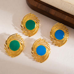 Color enamel holiday design stainless steel earrings big earrings