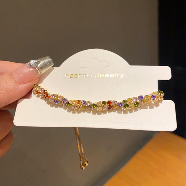 Light luxury zircon flower water drop bracelet diamond clover copper bracelet