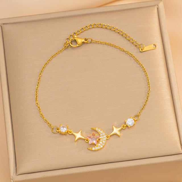 Korean Style Simple Star Moon diamond Bracelet