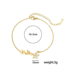 New Diamond-Encrusted Flower Leaf Bracelet