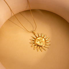 Stainless steel necklace women's fashion Greek totem sun necklace