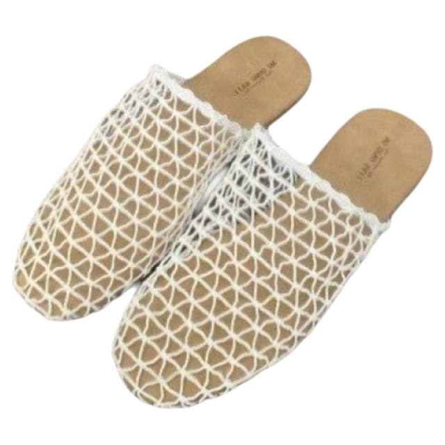 French Style iche Fishing Net Slippers Women's Summer Wear Sandals