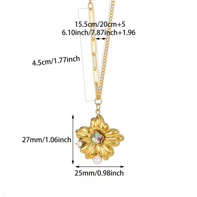 Stainless Steel Hammer Spiral Sun Pendant Necklace