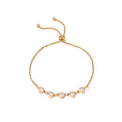 Hot-selling Zircon Heart-to-Heart Adjustable stainless steel Bracelet