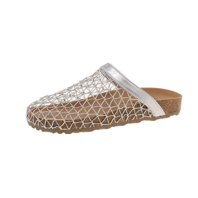 New Fishing Net Slippers Women's Summer New Slip-on Hollow Mesh Slippers