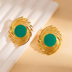 Color enamel holiday design stainless steel earrings big earrings