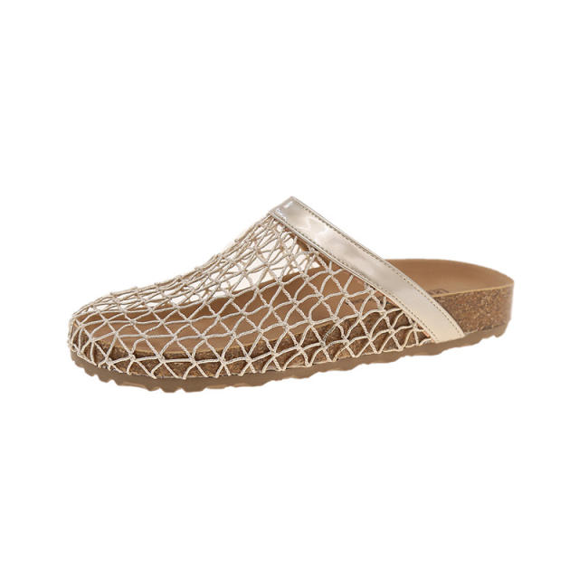 New Fishing Net Slippers Women's Summer New Slip-on Hollow Mesh Slippers