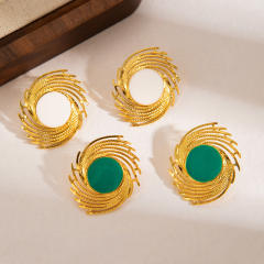 Color enamel holiday design stainless steel earrings big earrings