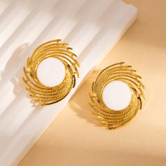 Color enamel holiday design stainless steel earrings big earrings
