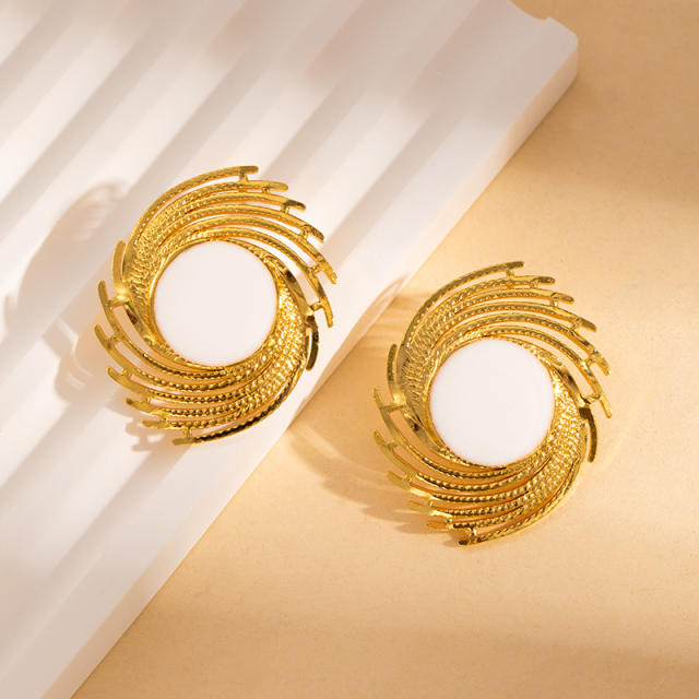 Color enamel holiday design stainless steel earrings big earrings