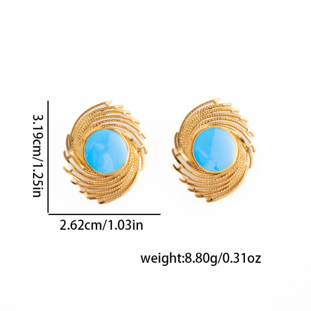 Color enamel holiday design stainless steel earrings big earrings