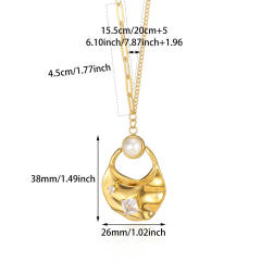 Stainless Steel Hammer Spiral Sun Pendant Necklace