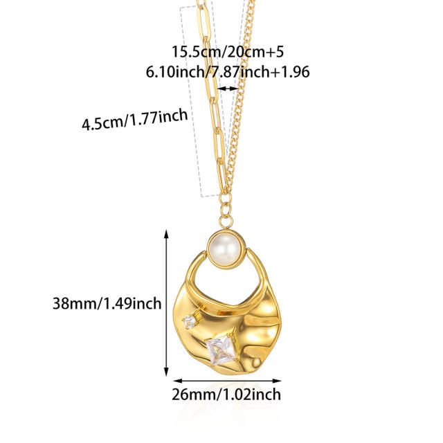 Stainless Steel Hammer Spiral Sun Pendant Necklace