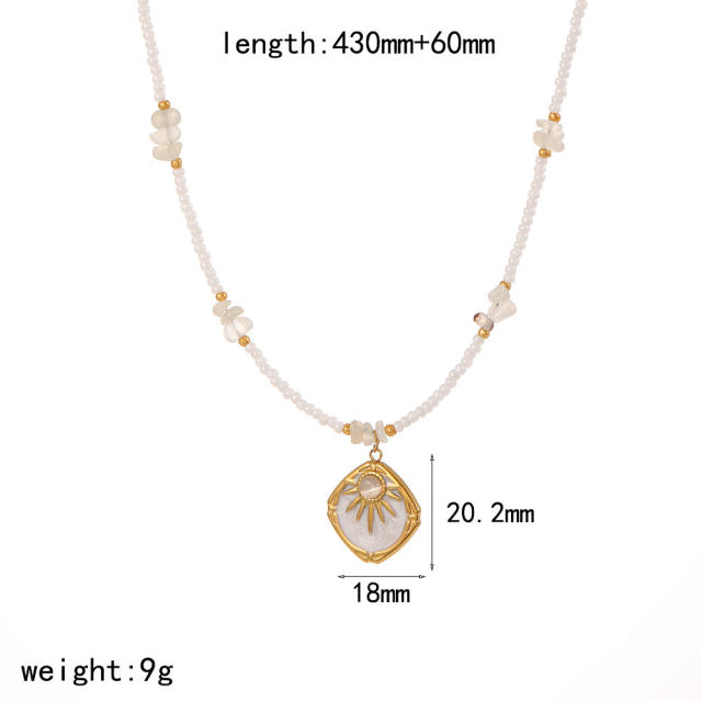 Stainless Steel DIY Pendant Necklace Women's bead chain Ocean Wind Necklace