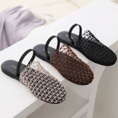 2025 summer new hollow comfortable beach half slippers