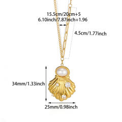 Stainless Steel Hammer Spiral Sun Pendant Necklace