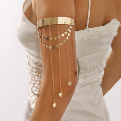 Sweet heart chain tassel metal arm bangle summer jewelry