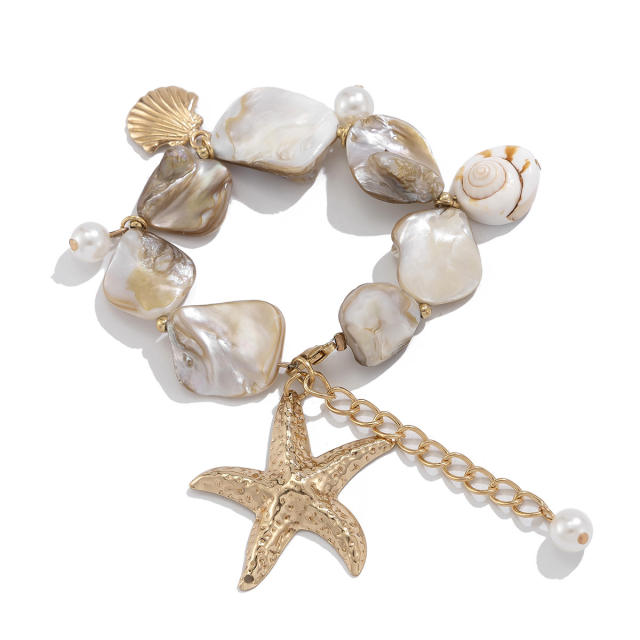 INS ocean wind shell starfish necklace bracelet suit holiday irregular necklace jewelry