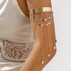 Sweet heart chain tassel metal arm bangle summer jewelry