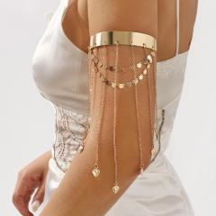 Sweet heart chain tassel metal arm bangle summer jewelry