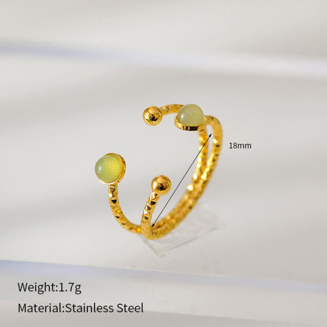 French Style Ins Palace Style Oval Natural Stone stainless steel Rings