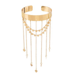 Sweet heart chain tassel metal arm bangle summer jewelry