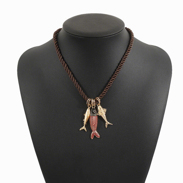 ZA Holiday Wind Conch Sea Star Shell Fish Pendant Necklace Summer Marine Life necklace