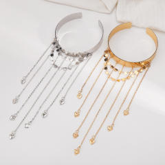 Sweet heart chain tassel metal arm bangle summer jewelry