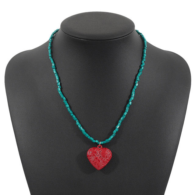 Boho ocean series bead necklace multi element charm choker necklace