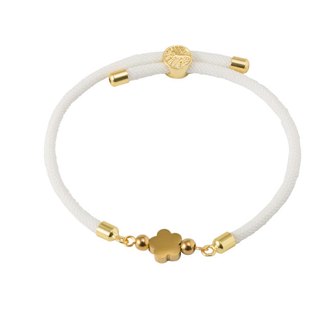 Colorful stainless steel love star five-leaf flower accessories Milan line bracelet