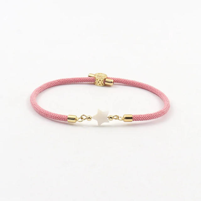 Natural freshwater shell love star five-leaf flower accessories Milan line bracelet