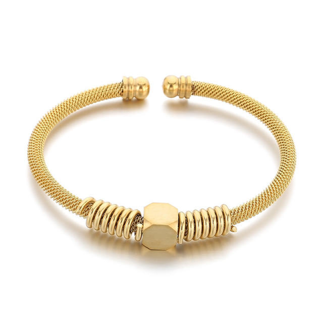 Stainless Steel Advanced Sense Steel Wire Cable Bangle Bracelet Engraving DIY Jewelry