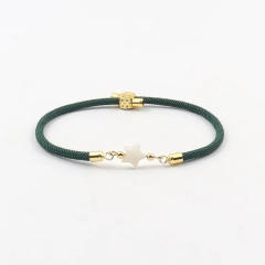 Natural freshwater shell love star five-leaf flower accessories Milan line bracelet