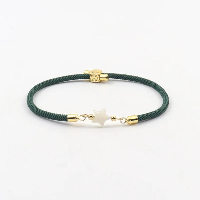 Natural freshwater shell love star five-leaf flower accessories Milan line bracelet
