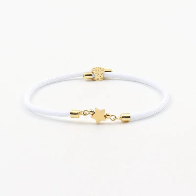 Colorful stainless steel love star five-leaf flower accessories Milan line bracelet
