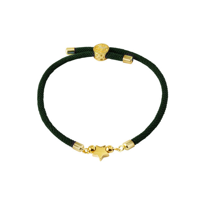 Colorful stainless steel love star five-leaf flower accessories Milan line bracelet