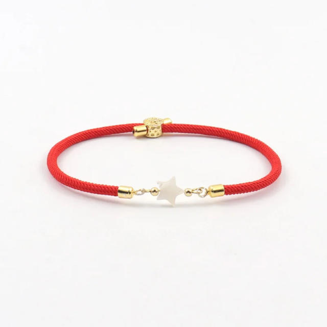 Natural freshwater shell love star five-leaf flower accessories Milan line bracelet