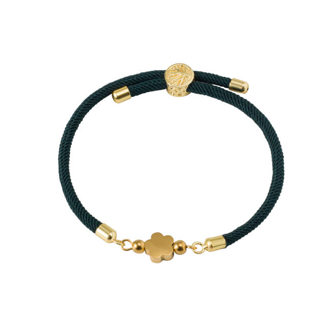 Colorful stainless steel love star five-leaf flower accessories Milan line bracelet